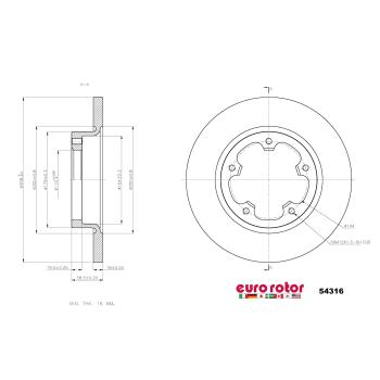 2023 Ford E-Transit Disc Brake Rotor Rear Eurorotor 54316 image 1 of 1