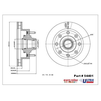 2002 Ford Excursion Disc Brake Rotor and Hub Assembly Front Eurorotor 54401 image 1 of 1
