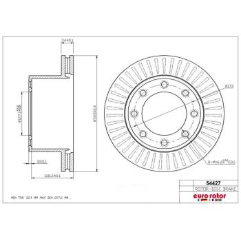 2012 Ford F-250 Super Duty Disc Brake Rotor Rear Eurorotor 54427 image 1 of 1
