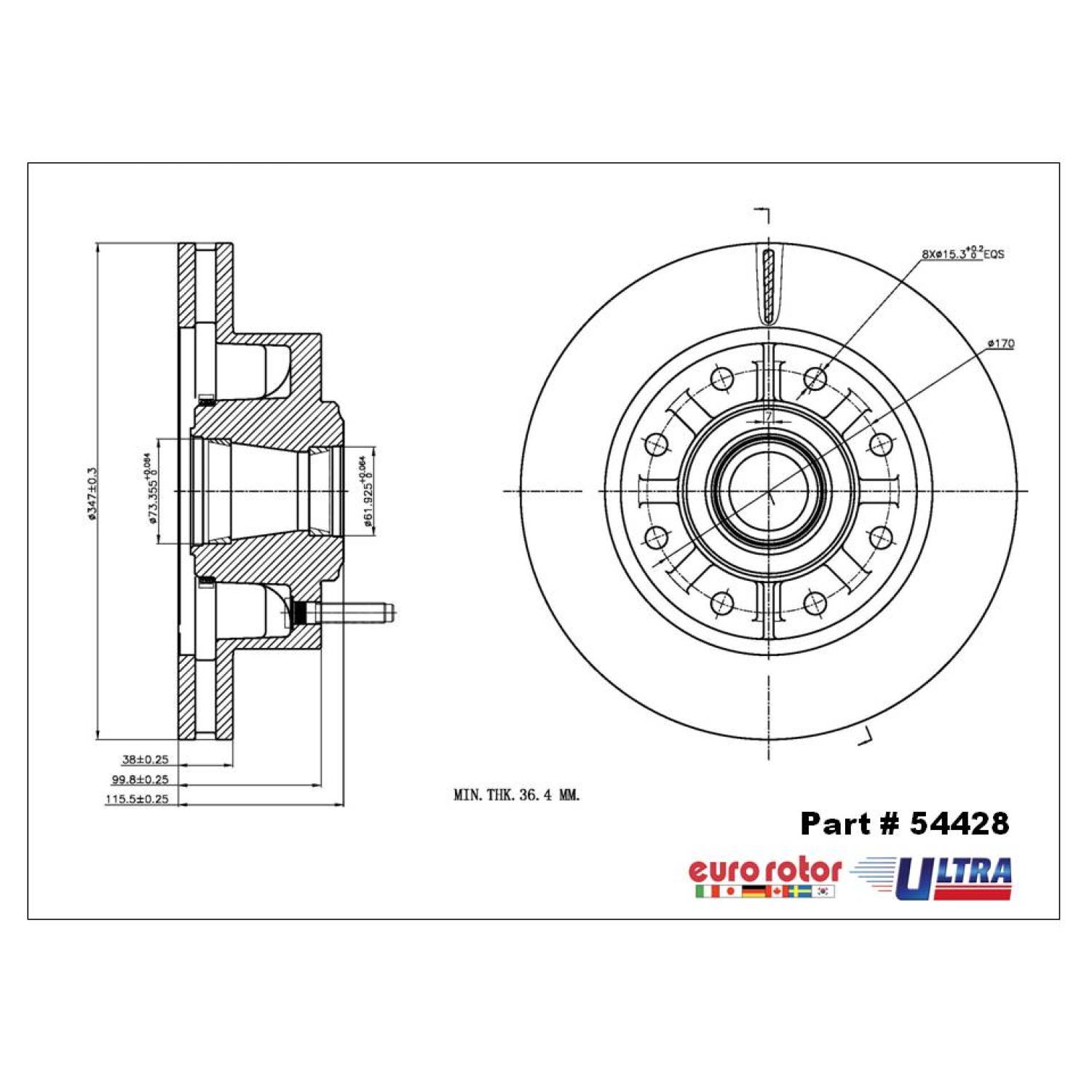 Eurorotor 54428 - Disc Brake Rotor and Hub Assembly Eurorotor 54428 Disc Brake Rotor and Hub Assembly product image 1 of 1