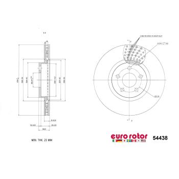 2014 Ford Transit Connect Disc Brake Rotor Front Eurorotor 54438 image 1 of 1