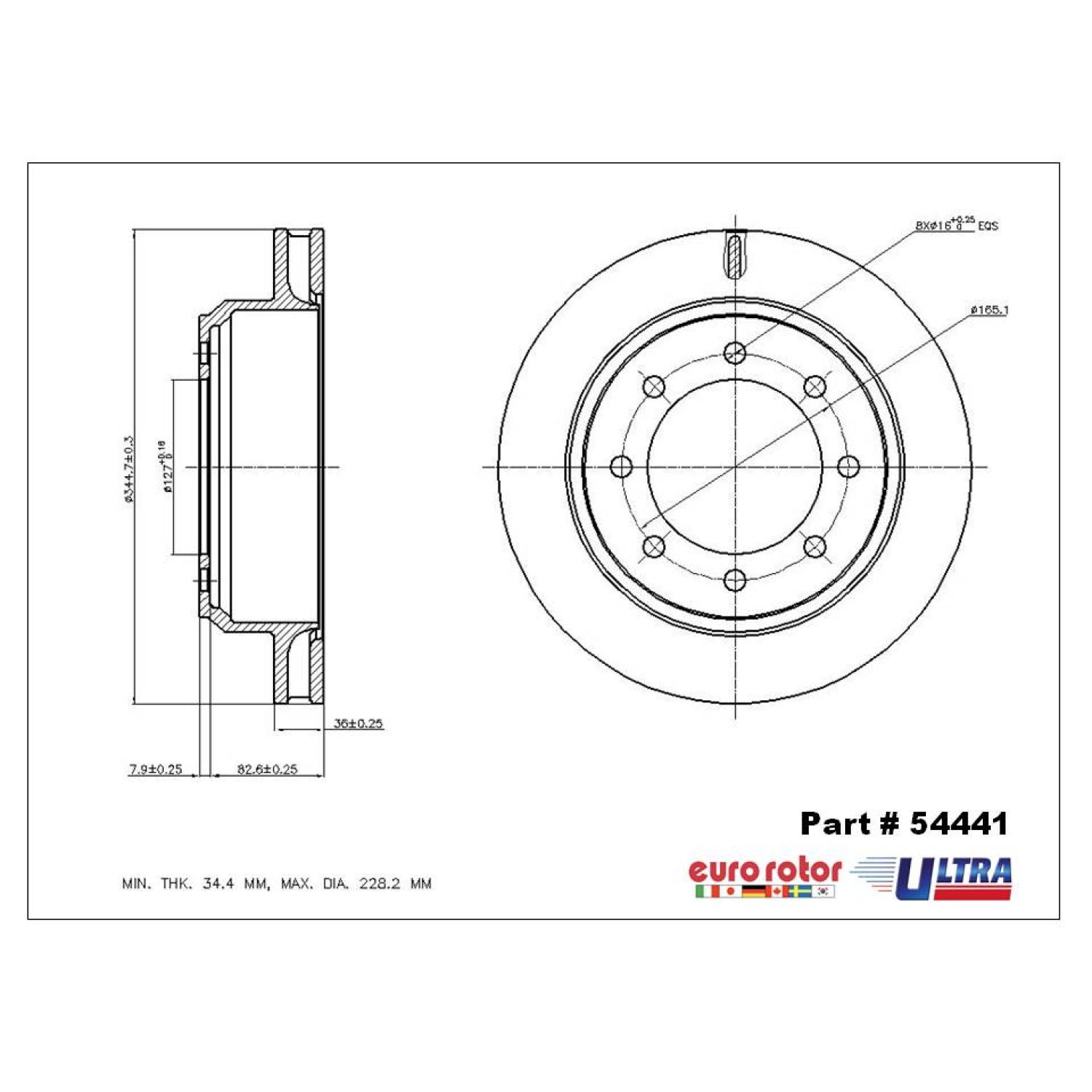 Eurorotor 54441 - Disc Brake Rotor Eurorotor 54441 Disc Brake Rotor product image 1 of 1