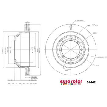 2014 Ford E-250 Disc Brake Rotor Rear Eurorotor 54442 image 1 of 1
