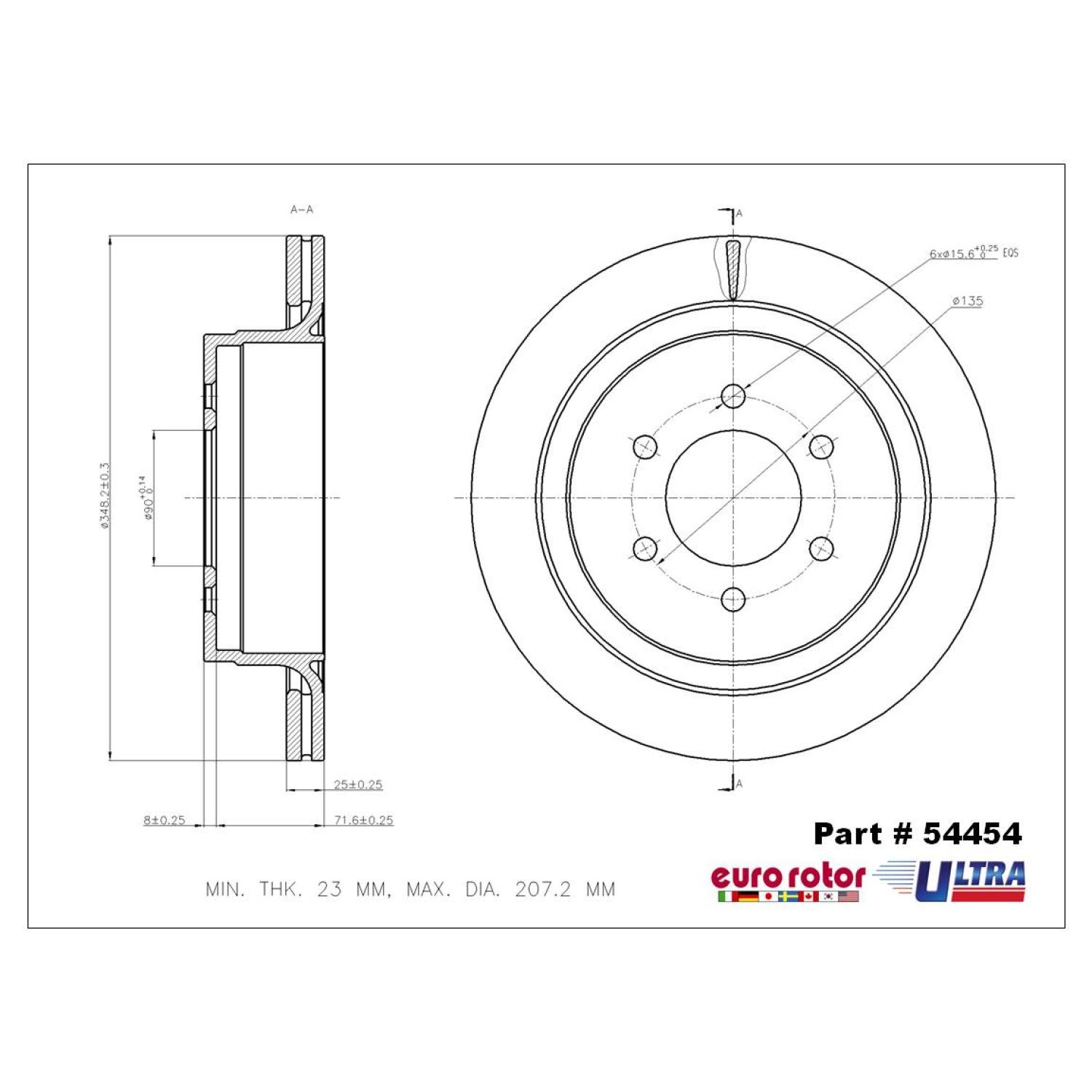 Eurorotor 54454 - Disc Brake Rotor Eurorotor 54454 Disc Brake Rotor product image 1 of 1
