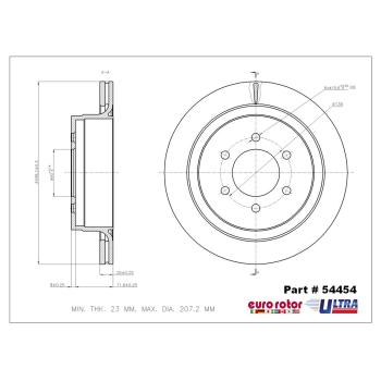 2015 Ford F-150 Disc Brake Rotor Rear Eurorotor 54454 image 1 of 1