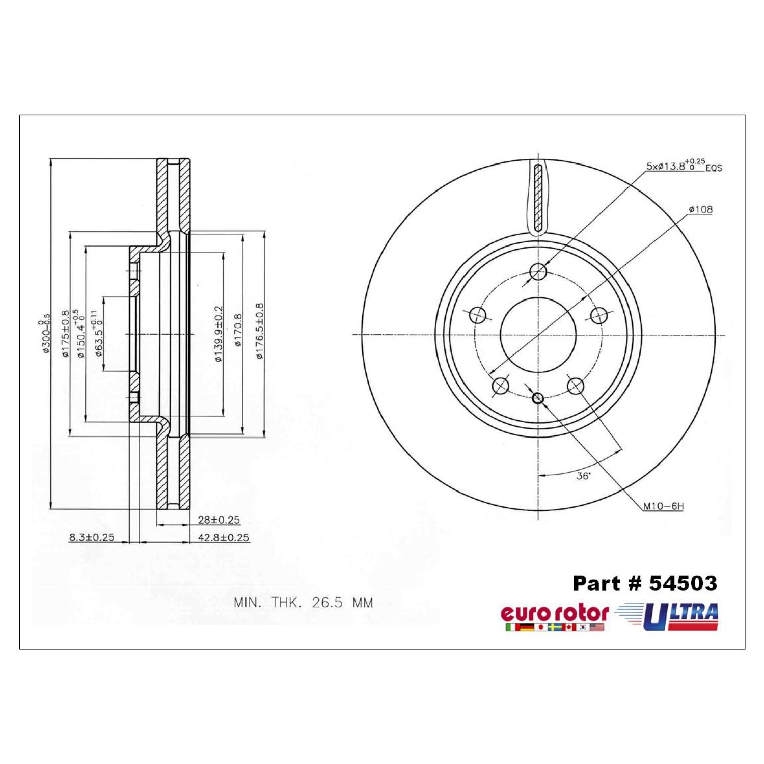 Eurorotor 54503 - Disc Brake Rotor Eurorotor 54503 Disc Brake Rotor product image 1 of 1