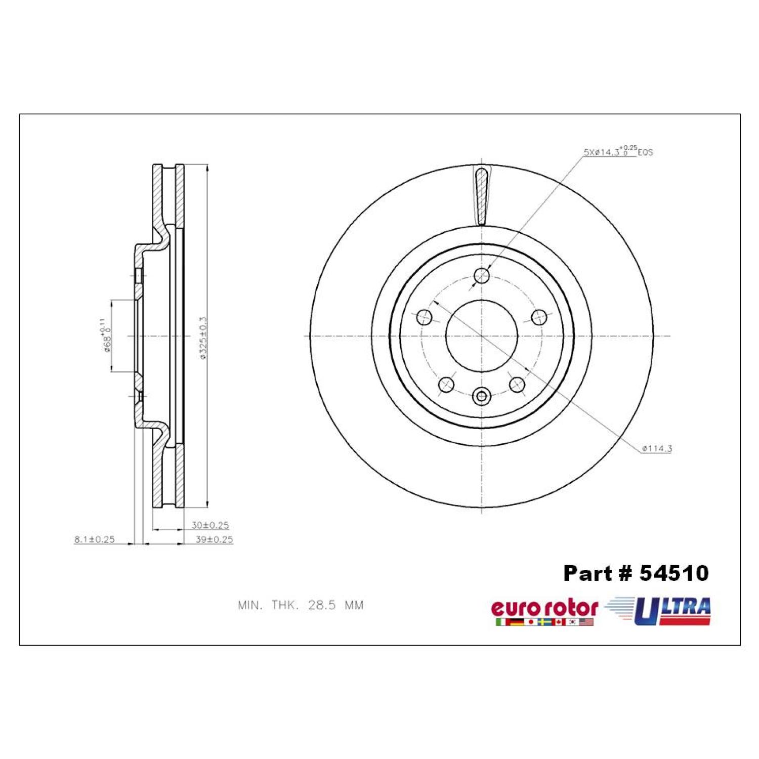 Eurorotor 54510 - Disc Brake Rotor Eurorotor 54510 Disc Brake Rotor product image 1 of 1