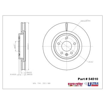 2009 Ford Flex Disc Brake Rotor Front Eurorotor 54510 image 1 of 1