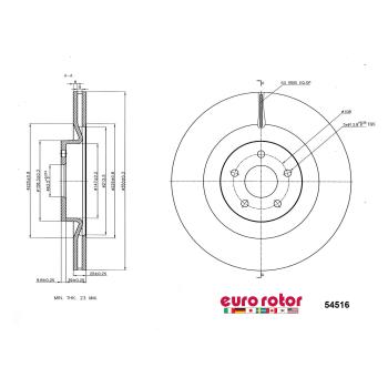 2017 Ford Focus Disc Brake Rotor Front Eurorotor 54516 image 1 of 1