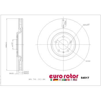 2014 Ford Mustang Disc Brake Rotor Front Eurorotor 54517 image 1 of 1