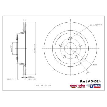2018 Ford C-Max Disc Brake Rotor Rear Eurorotor 54524 image 1 of 1