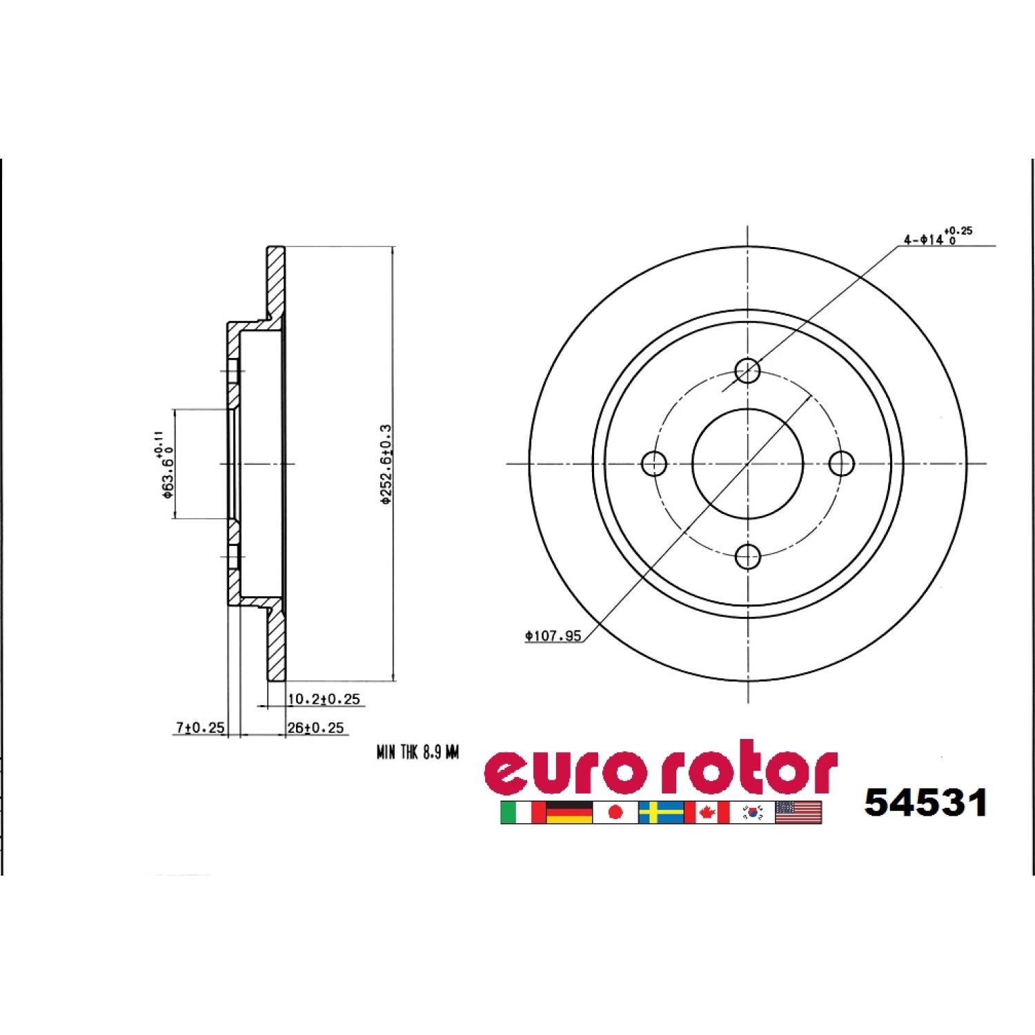 Eurorotor 54531 - Disc Brake Rotor Eurorotor 54531 Disc Brake Rotor product image 1 of 1