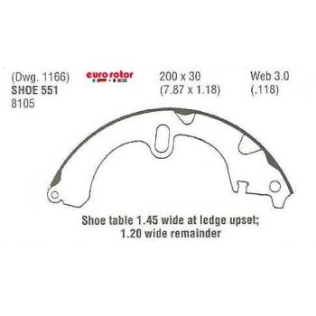 1984 Toyota Corolla Drum Brake Shoe Rear Eurorotor 551 image 1 of 1