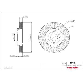 2007 Saturn Ion Disc Brake Rotor Front Eurorotor 55170 image 1 of 1