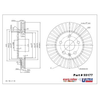 2013 Buick Regal Disc Brake Rotor Front Eurorotor 55177 image 1 of 1