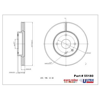 2004 Suzuki Verona Disc Brake Rotor Front Eurorotor 55180 image 1 of 1