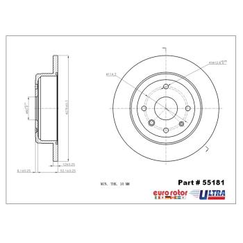 2004 Suzuki Verona Disc Brake Rotor Rear Eurorotor 55181 image 1 of 1