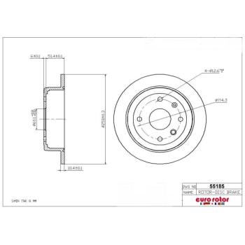 2007 Suzuki Reno Disc Brake Rotor Rear Eurorotor 55185 image 1 of 1