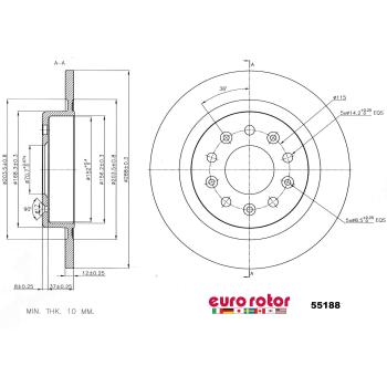 2017 Buick Envision Disc Brake Rotor Rear Eurorotor 55188 image 1 of 1