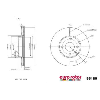 2021 Chevrolet Spark Disc Brake Rotor Front Eurorotor 55189 image 1 of 1