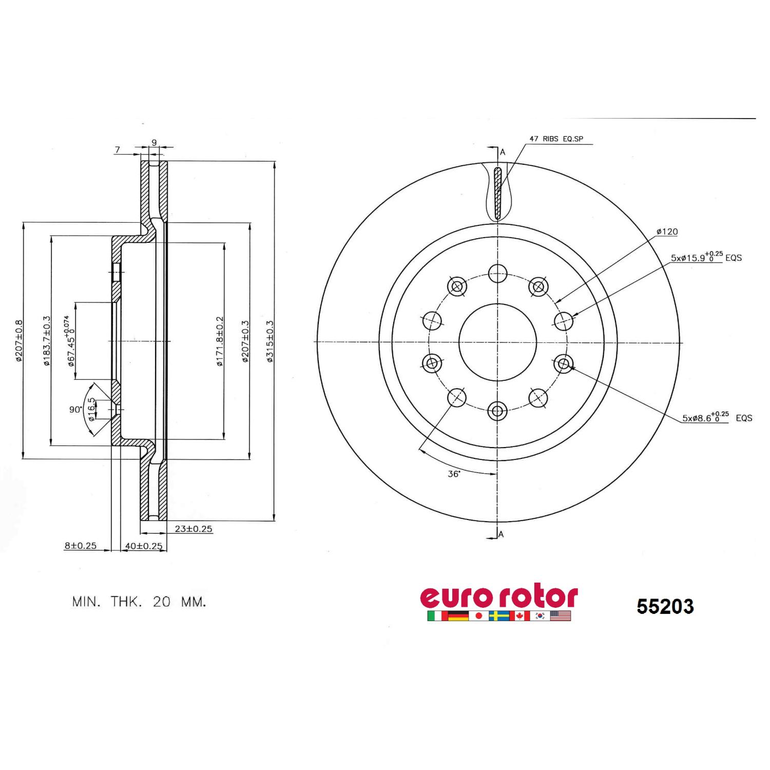 Eurorotor 55203 - Disc Brake Rotor Eurorotor 55203 Disc Brake Rotor product image 1 of 1