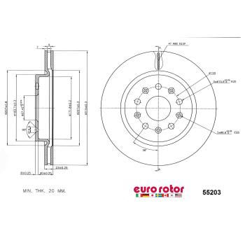 2020 Cadillac CT6 Disc Brake Rotor Rear Eurorotor 55203 image 1 of 1