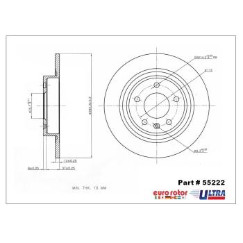 2017 Buick Verano Disc Brake Rotor Rear Eurorotor 55222 image 1 of 1