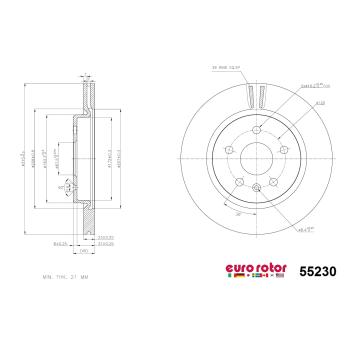 2022 Cadillac XT4 Disc Brake Rotor Rear Eurorotor 55230 image 1 of 1