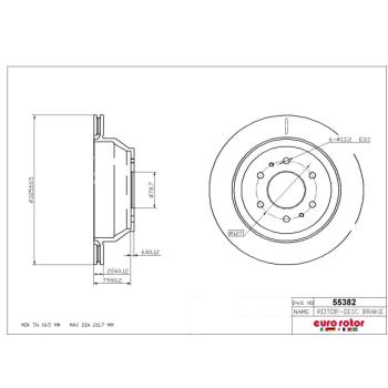 2004 GMC Envoy Disc Brake Rotor Rear Eurorotor 55382 image 1 of 1
