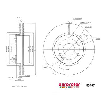 2022 GMC Yukon Disc Brake Rotor Front Eurorotor 55407 image 1 of 1