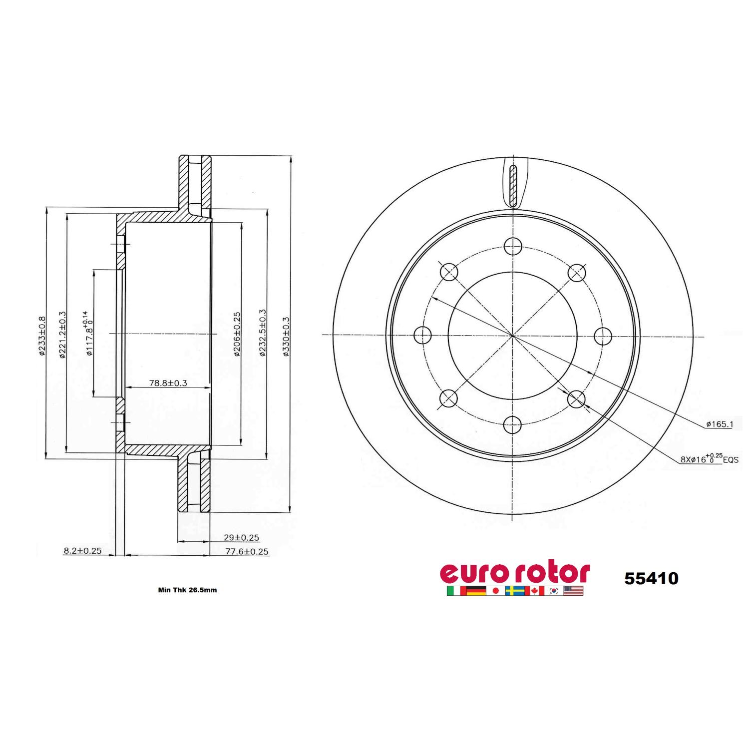 Eurorotor 55410 - Disc Brake Rotor Eurorotor 55410 Disc Brake Rotor product image 1 of 1