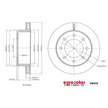 2009 Hummer H2 Disc Brake Rotor Rear Eurorotor 55410 image 1 of 1