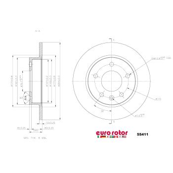 2022 Buick Encore GX Disc Brake Rotor Rear Eurorotor 55411 image 1 of 1