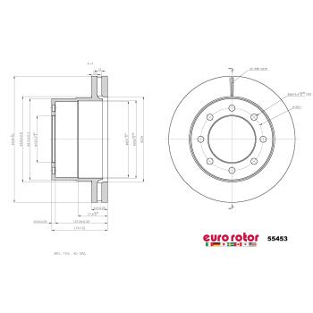 2021 GMC Savana 3500 Disc Brake Rotor Rear Eurorotor 55453 image 1 of 1