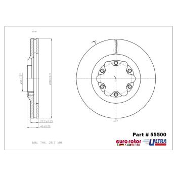 2006 Isuzu i-350 Disc Brake Rotor Front Eurorotor 55500 image 1 of 1