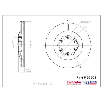 2011 GMC Canyon Disc Brake Rotor Front Eurorotor 55501 image 1 of 1