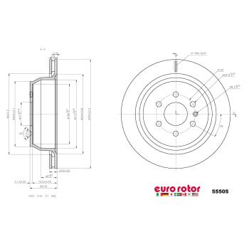 2022 GMC Canyon Disc Brake Rotor Rear Eurorotor 55505 image 1 of 1