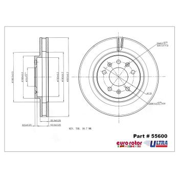 2007 Cadillac CTS Disc Brake Rotor Front Eurorotor 55600 image 1 of 1