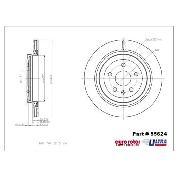 2013 Cadillac CTS Disc Brake Rotor Rear Eurorotor 55624 image 1 of 1