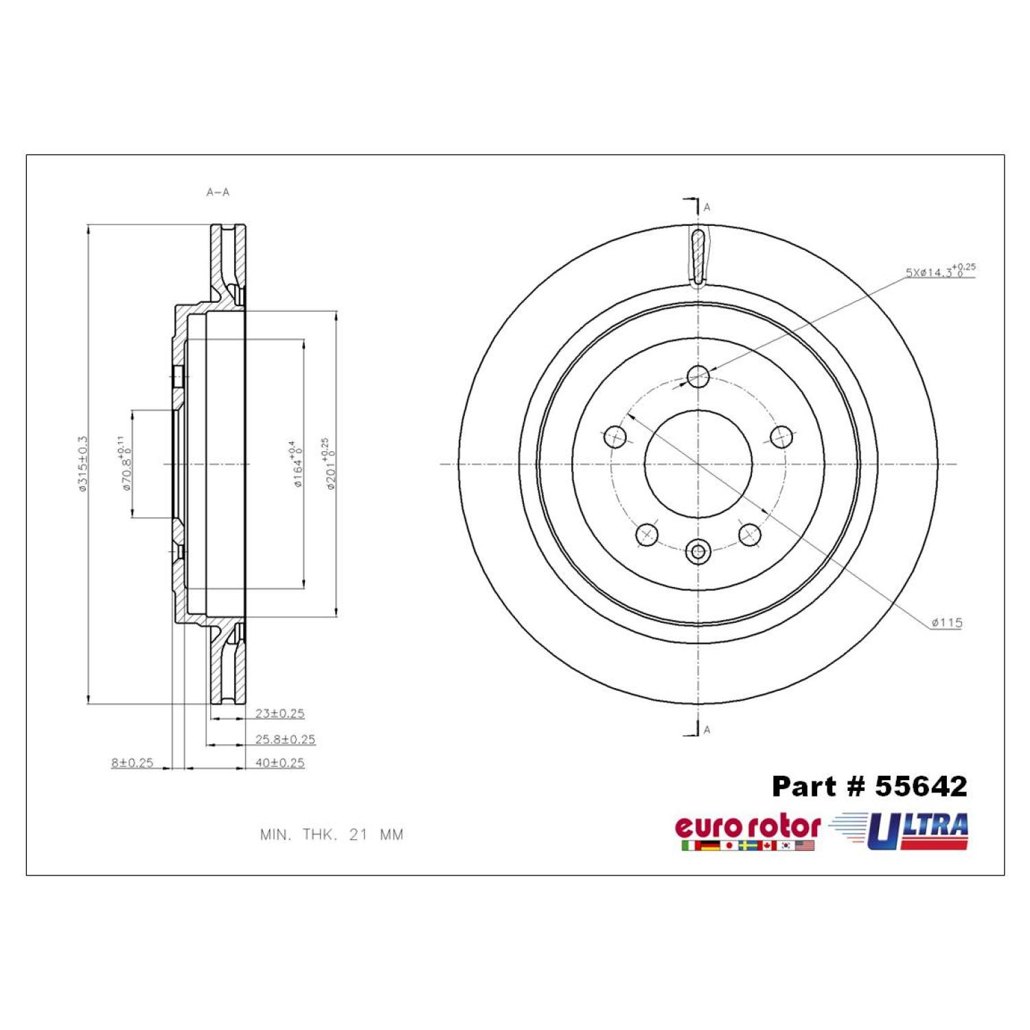 Eurorotor 55642 - Disc Brake Rotor Eurorotor 55642 Disc Brake Rotor product image 1 of 1