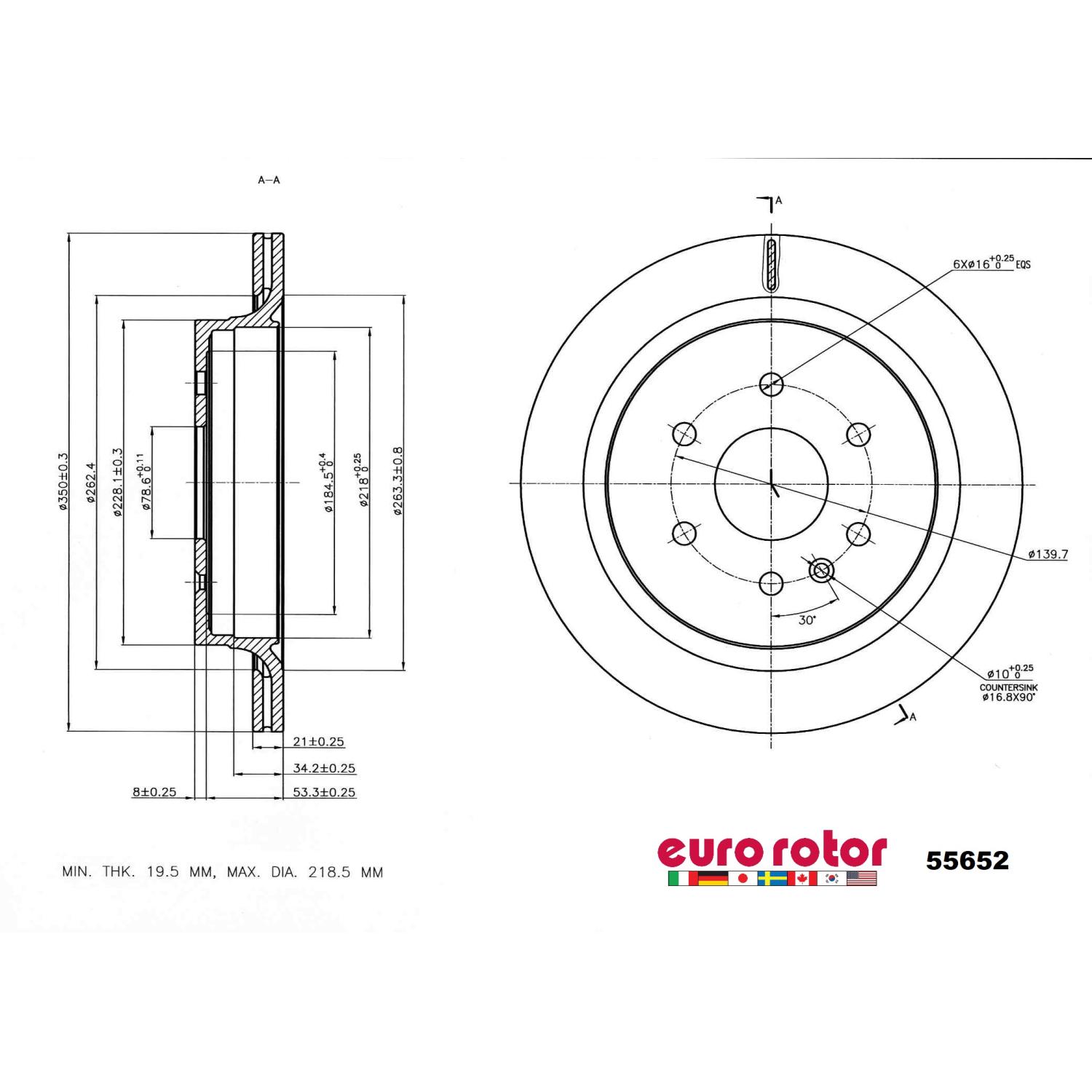Eurorotor 55652 - Disc Brake Rotor Eurorotor 55652 Disc Brake Rotor product image 1 of 1