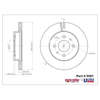 2000 Saturn SC2 Disc Brake Rotor Front Eurorotor 5581 image 1 of 1