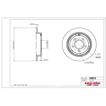 2004 Oldsmobile Silhouette Disc Brake Rotor Rear Eurorotor 55875 image 1 of 1