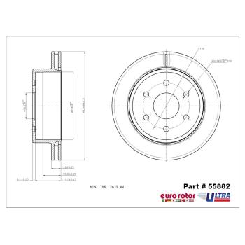 2005 GMC Savana 2500 Disc Brake Rotor Rear Eurorotor 55882 image 1 of 1