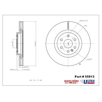 2016 Cadillac SRX Disc Brake Rotor Front Eurorotor 55913 image 1 of 1