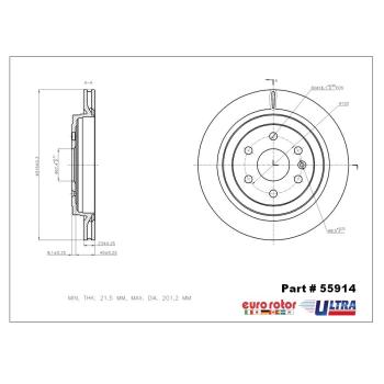 2016 Cadillac SRX Disc Brake Rotor Rear Eurorotor 55914 image 1 of 1