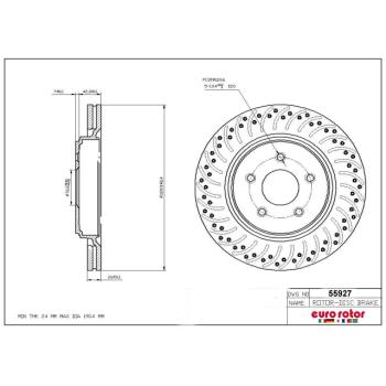 2013 Chevrolet Corvette Disc Brake Rotor Rear Eurorotor 55927 image 1 of 1