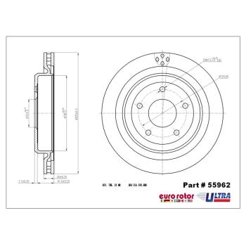 2009 Cadillac XLR Disc Brake Rotor Rear Eurorotor 55962 image 1 of 1