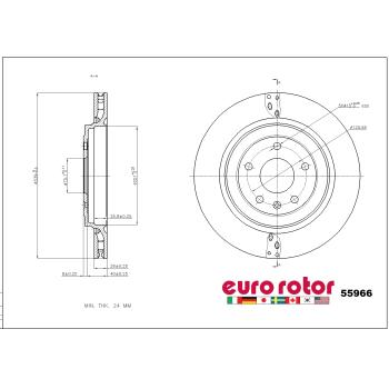 2016 Chevrolet Corvette Disc Brake Rotor Rear Eurorotor 55966 image 1 of 1