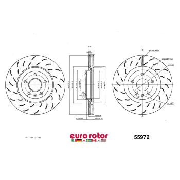 2016 Chevrolet Corvette Disc Brake Rotor Front Eurorotor 55972 image 1 of 1